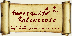 Anastasija Kalinčević vizit kartica